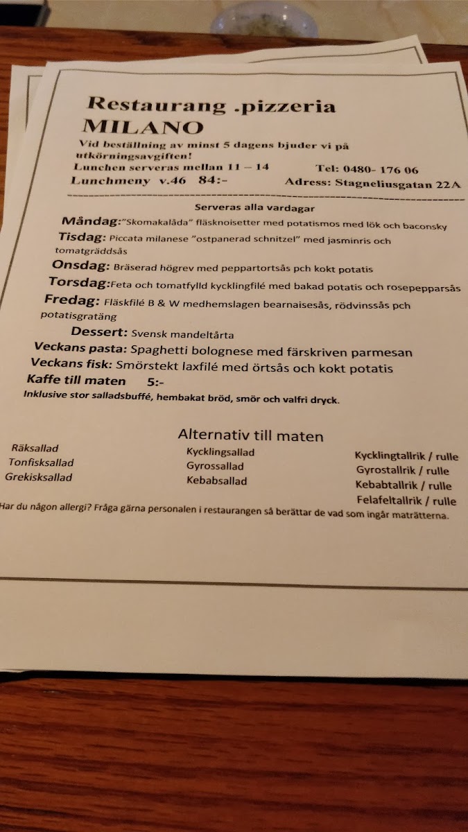 Menu - 2 Krögare Restaurang photo 6